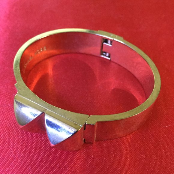 Michael Kors Rose Gold-Tone Hinged Bangle Bracelet - Picture 2 of 3